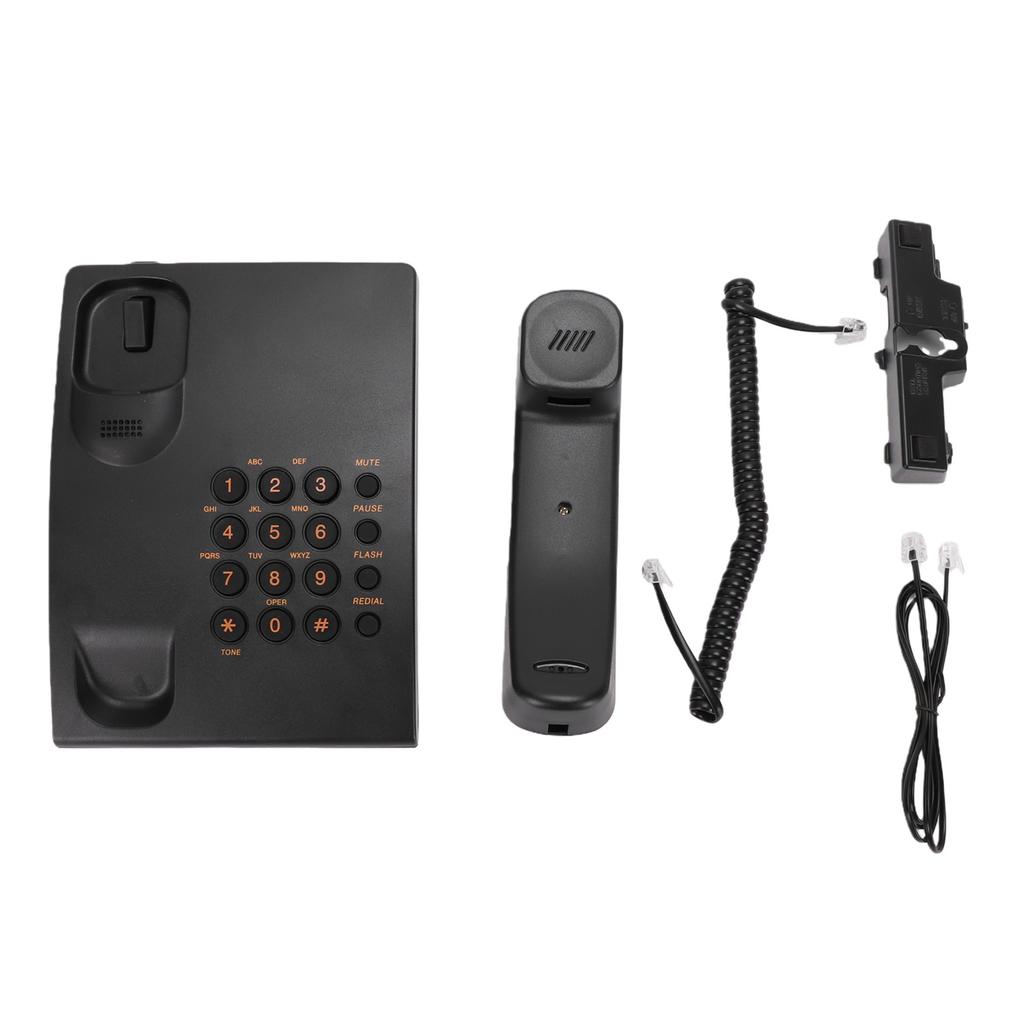 Landline Corded Phone Wall Mount Desk Phone Speakerphone Redial Flash Disconnection Telephone for Hotel Offices