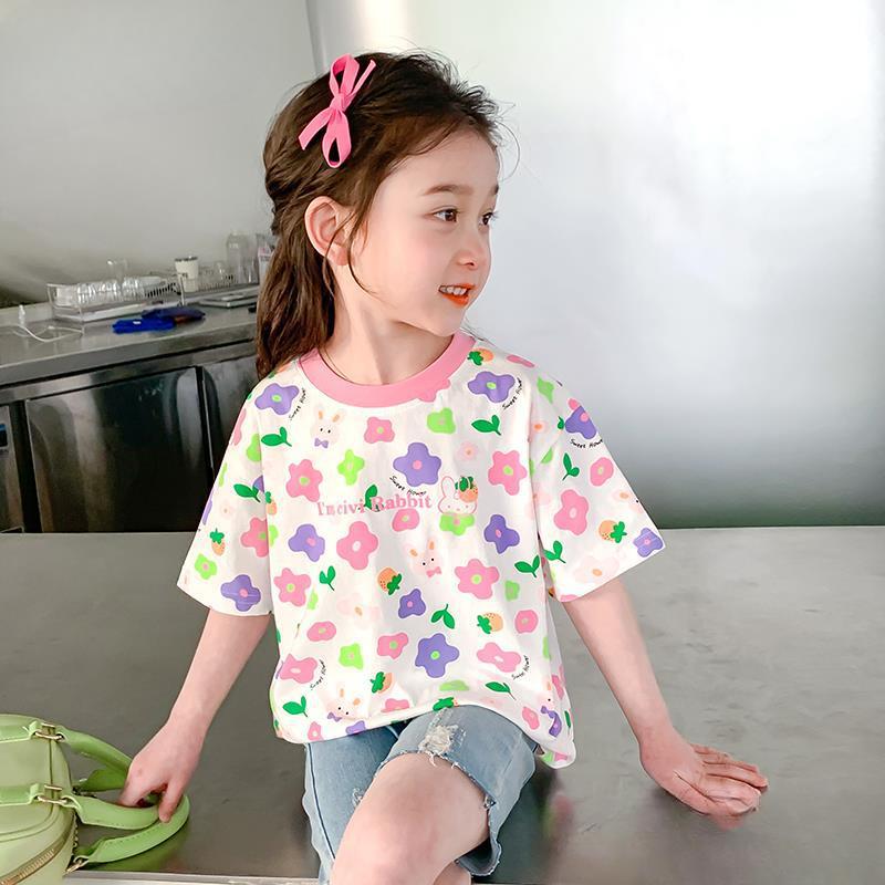 Футболки с короткими рукавами для девочек. Летняя одежда. Детские летние рубашки — фото 3
