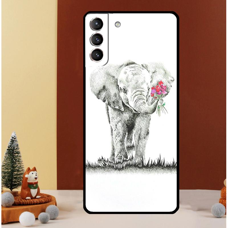 Cute Elephant Case For Samsung Galaxy S24 S26 Ultra S22 S23 S25 Ultra S20 S21 Plus S10 S25 FE Cover Funda