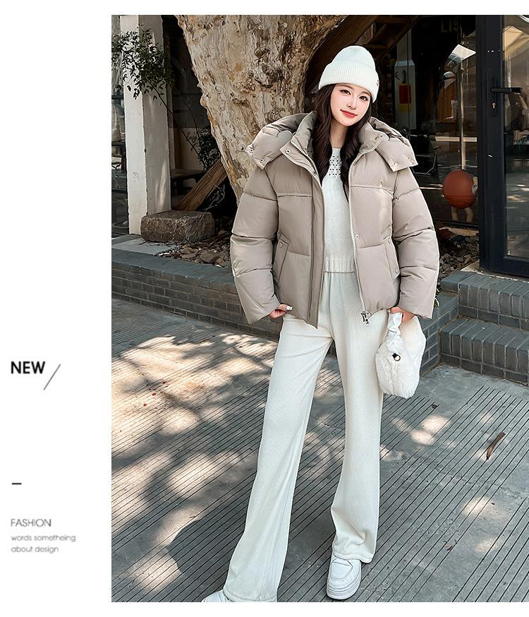 Women’s Short Detachable Hood Windproof Thicken Warm Winter Puffer Jacket