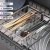 Hanging Cutlery Holder Drainer Spoon Fork Chopsticks Storage Basket Rack 304 Stainless Steel Tool Organizer,Kitchen Accessories