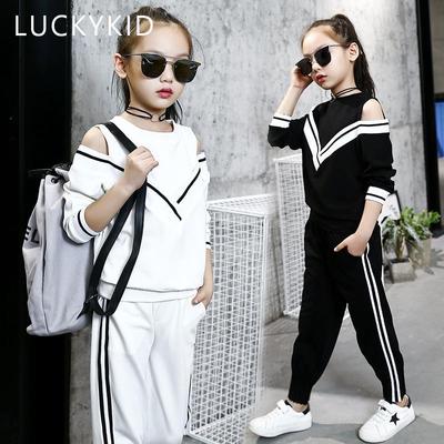 Ropa informal para niños, traje deportivo para niñas, dos piezas, manga larga y pantalones, ropa para niños de primavera y otoño
