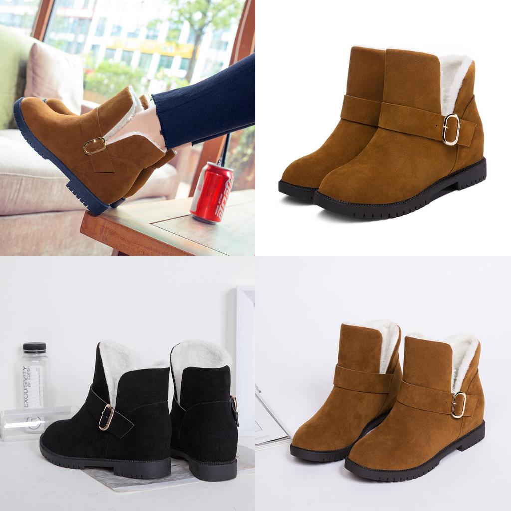 Stylish Womens Warm Low Heel Snow Martin Flap Boots For Mid Calf Comfort