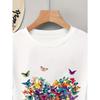 European sizes Elegant Butterfly Pattern Printed Women'S Short-Sleeve T-Shirt Perfect for Holidays, Graduations