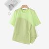 ZANZEA Women Casual Round Neck Short Sleeve Patchwork Irregular Blouse
