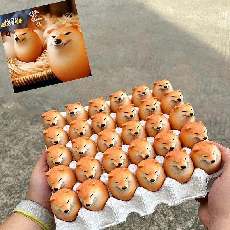 Shibako Hund Ei Kreativer Shiba Inu Realistische Eiform Schreibtischdeko Hund & Ei Union Dekorationen Für Zuhause Büros Lustige Geschenke