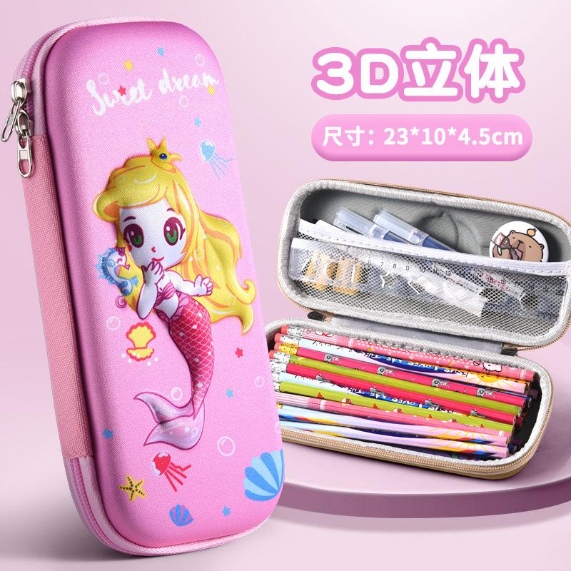 3D School Stationery Box Pencil Case - Girls' Cartoon Design - Large Capacity - Pencil Box For Students And Children - Gift For Kids