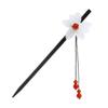 A lotus Hanfu fringed hairpin, glazed petal lotus agate hairpin, wooden hairpin head jewelry