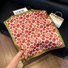 Sen green flower print fresh imitation silk scarf premium versatile square scarf neck protection scarf trendy headscarf scarf women