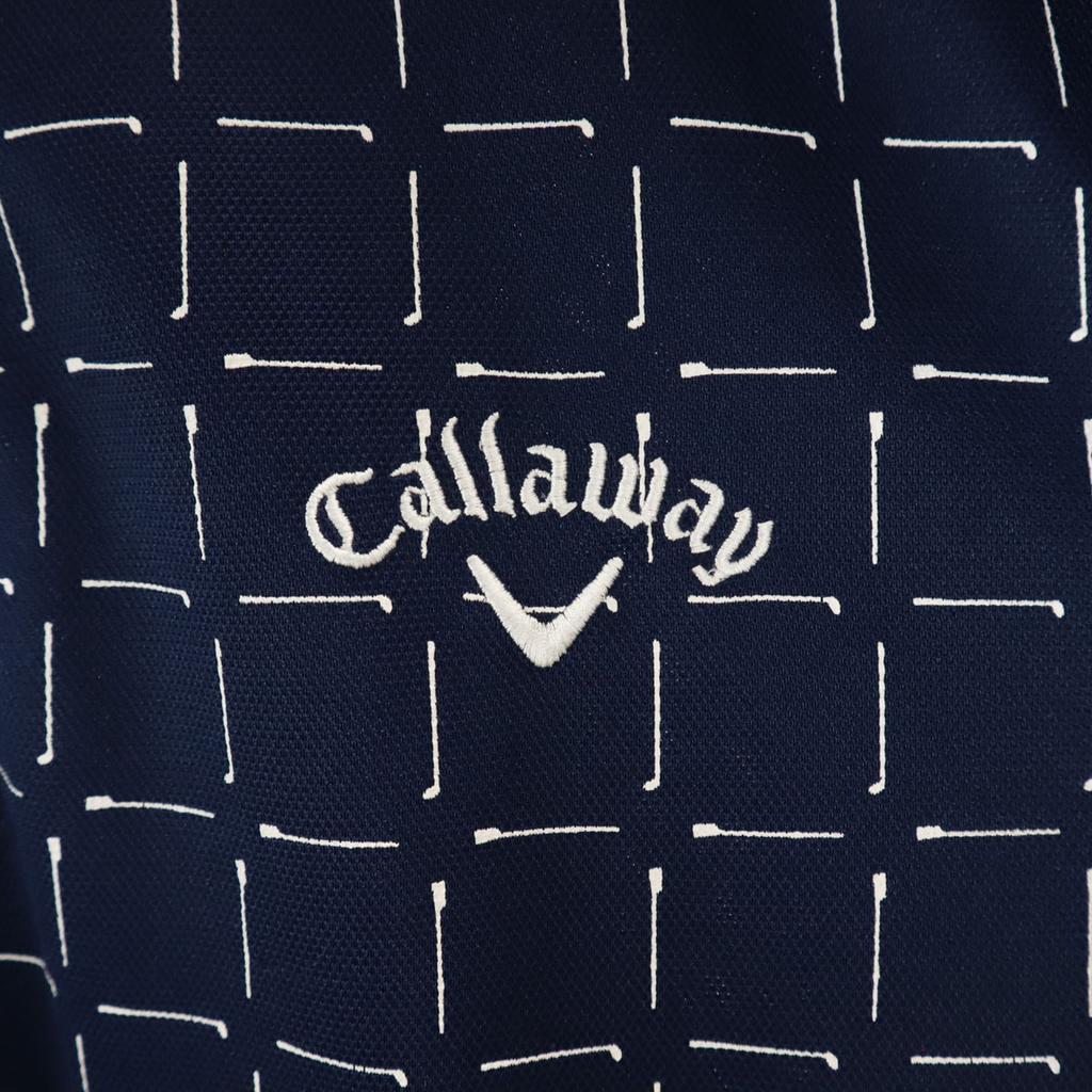 Callaway Overall handle Short sleeve Polo shirt LL Navy system Men's Used