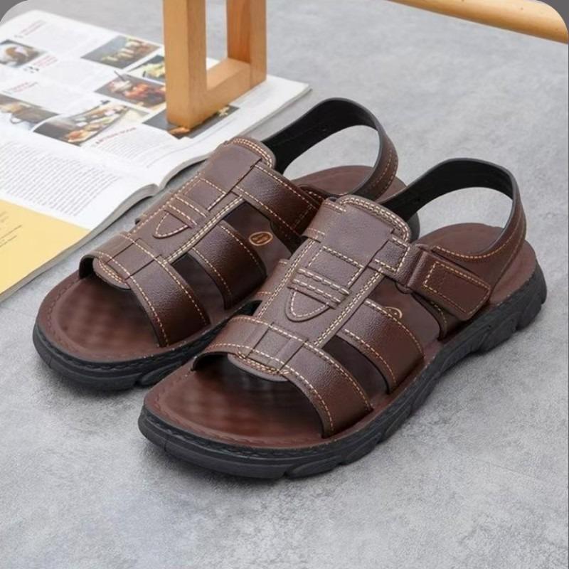 Men's Open Toe Adjustable Strap Sandals Non-slip Thick Sole Casual Summer Shoes for Outdoor