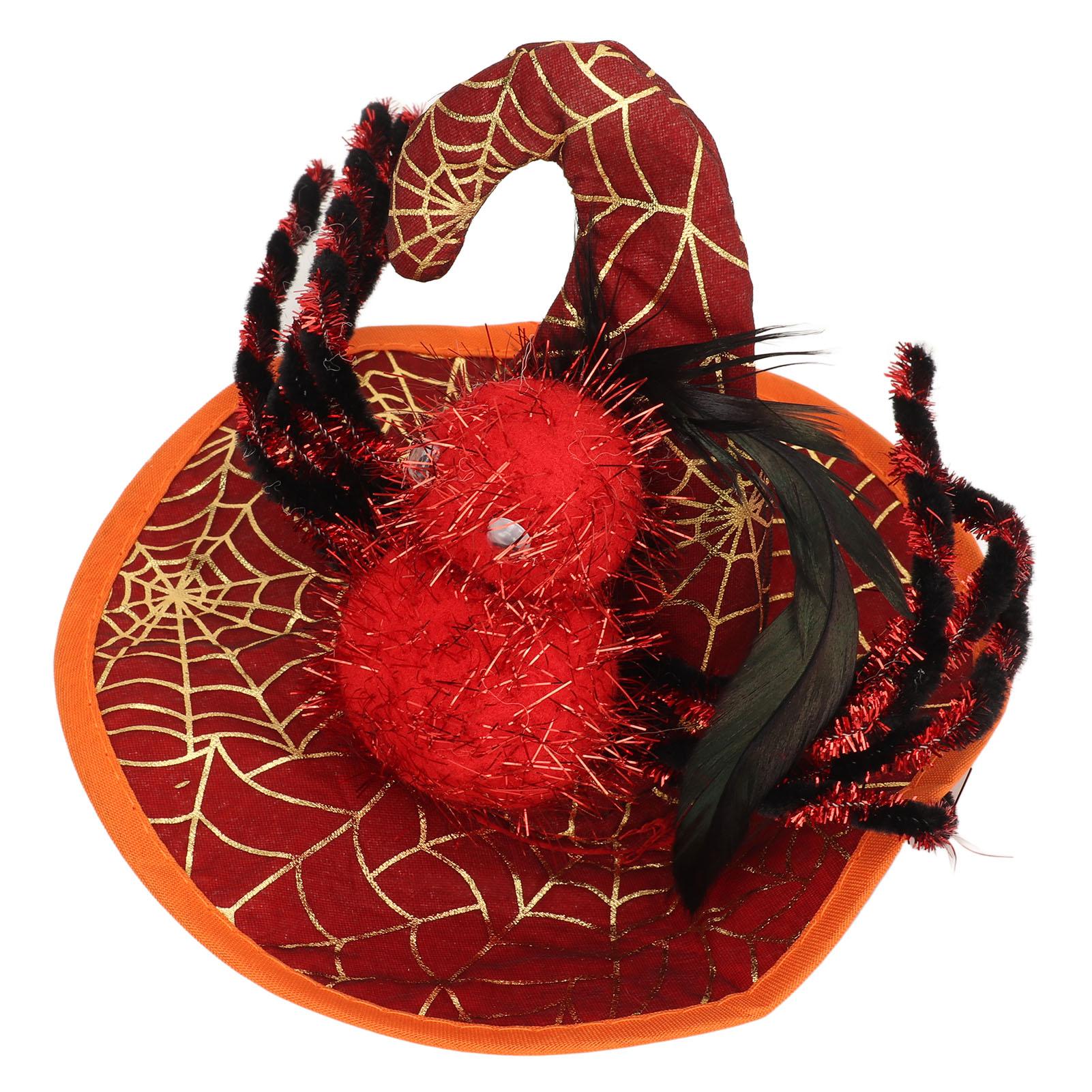 Pet Spider Costume Hat Comfortable Adjustable Cat Cosplay Witch Hat for Small Cats Kitten Dog Pet Halloween Theme Party