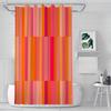 Cortina de Ducha Rayas Rosa y Naranja de Verano – Vibrante Diseño Geométrico, Fácil de Limpiar, Incluye Ganchos, Decoración de Baño Festiva