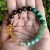 1PC Explosive Natural Green Dongling Citrine Malachite Tiger's Eye Bracelet