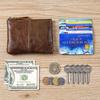 Mens and Women Retro Real Leather Zipper Wallet Card Holder Small Coins Keys Pocket Money Storage Pouch with Chain Key-ring