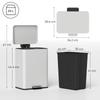 20L Kitchen Bin with Soft-Close Lid and Stay-Open Function, Pedal Bin with Removable Inner Bucket for Kitchen, Office, Home, Cream