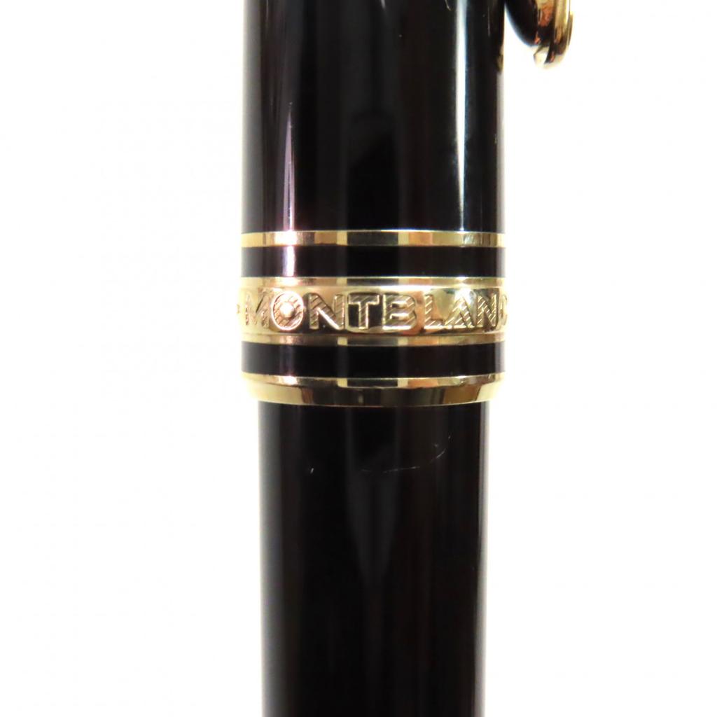 Great MONTBLANC fountain pen Meisterstck Classic white star Black gold 14K mens Used