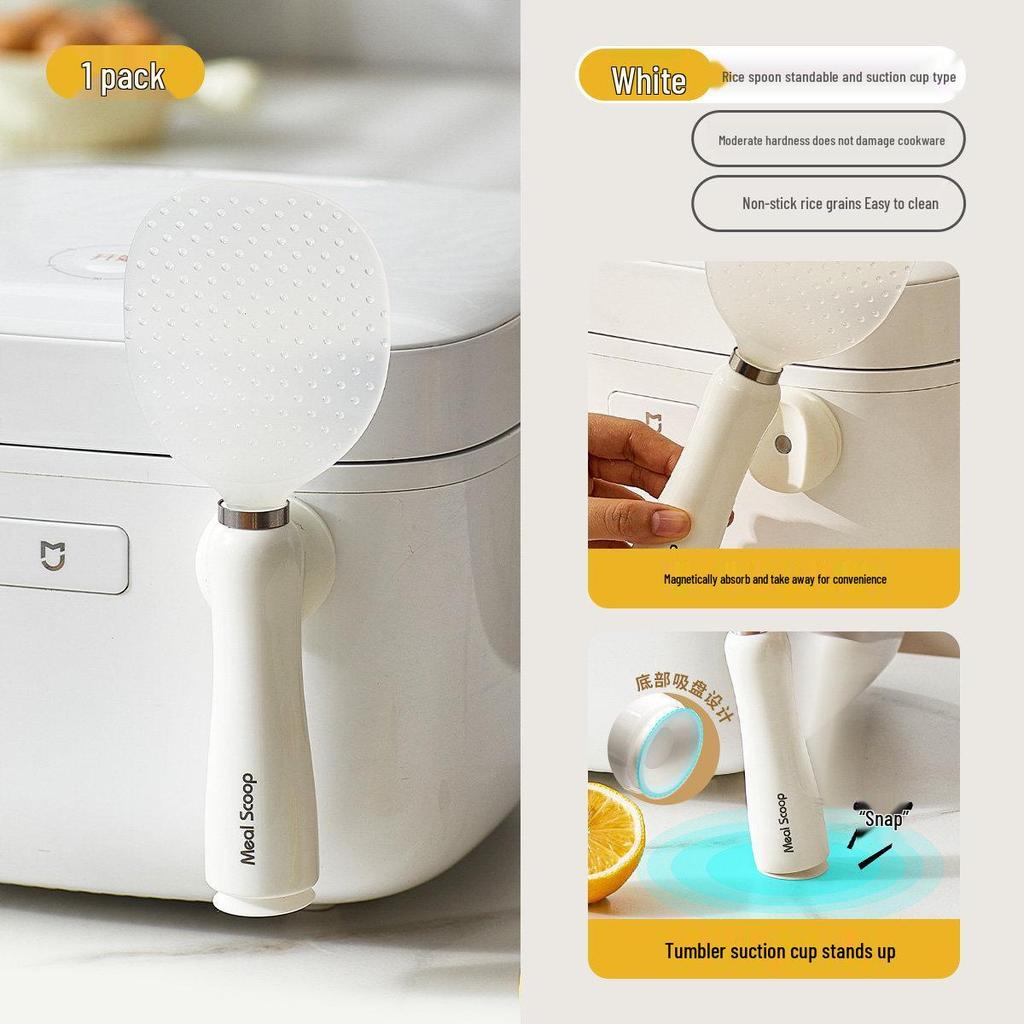 Non-stick Magnetic Rice Serving Spoon with Stand for Rice Cooker
