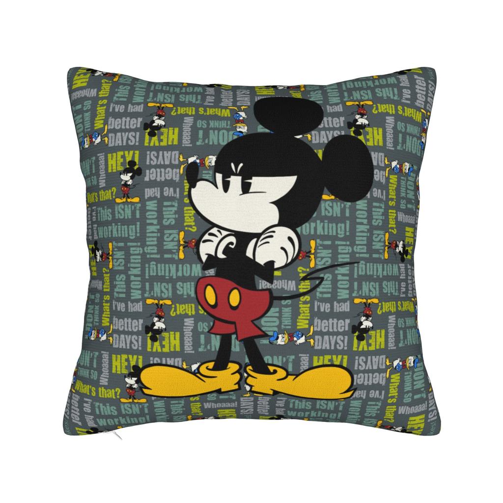 Federa per Cuscino Quadrata Cartone Animato Mickey Minnie Cuscino Decorativo in Poliestere, Federa per Cuscino alla Moda