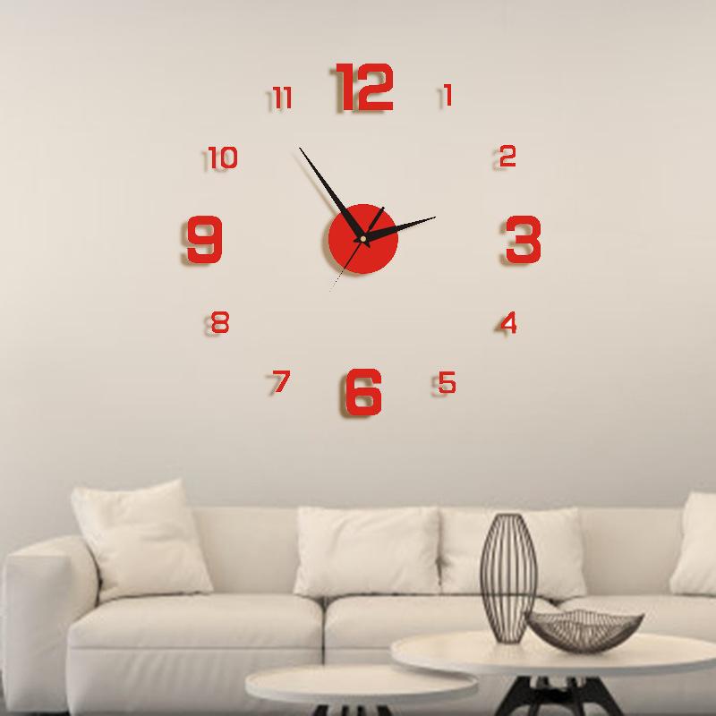 

Скандинавские простые настенные часы для гостиной, креативные акриловые часы-картина без гвоздей, настенные часы, декоративные настенные часы-наклейка mirror silver