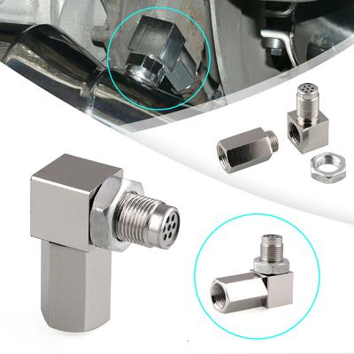 90°O2 Sensor Spacer Engine Light CEL Check Bung Mini Converter Connector
