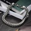 European & American 6MM Stylish Double Layer Dragon Bone Titanium Stainless Steel Women's Bracelet