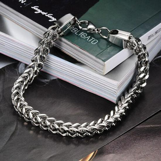 European & American 6MM Stylish Double Layer Dragon Bone Titanium Stainless Steel Women's Bracelet