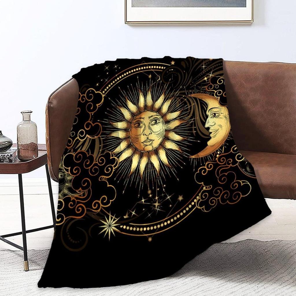 Dream Sun Moon Blanket Bohemian Home Bedroom Decor Blanket Flannel Blanket