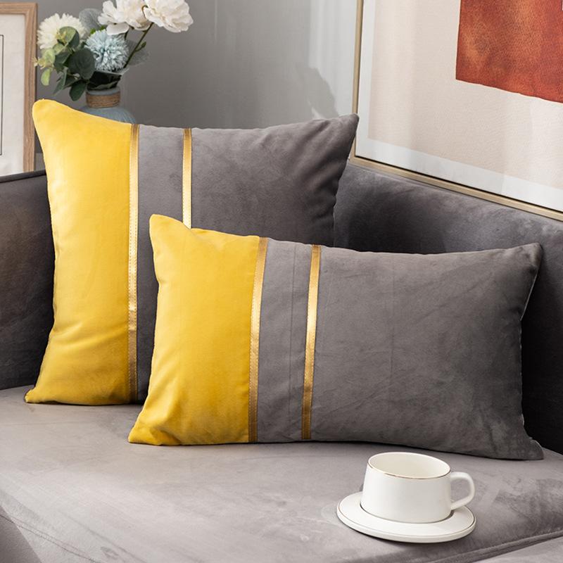 Taie d'oreiller Luxe Léger Nordique Sans Garniture Velours Hollandais Coussin de Tête en Velours Coussin de Canapé Coussin de Taille