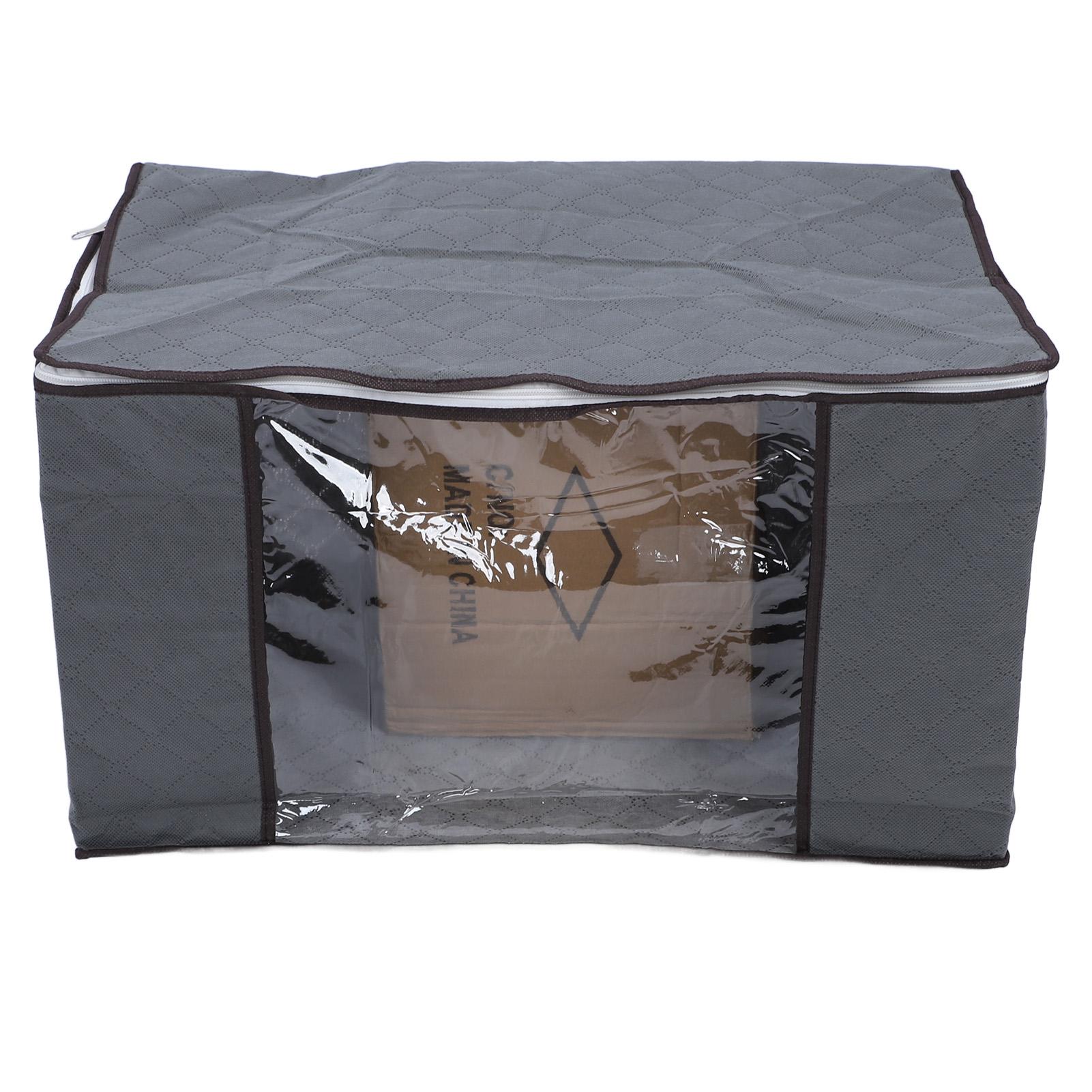 

4Pcs Quilt Storage Bag 90L Extra Large Capacity Multifunction Zipper Closure Closet Organizer серый