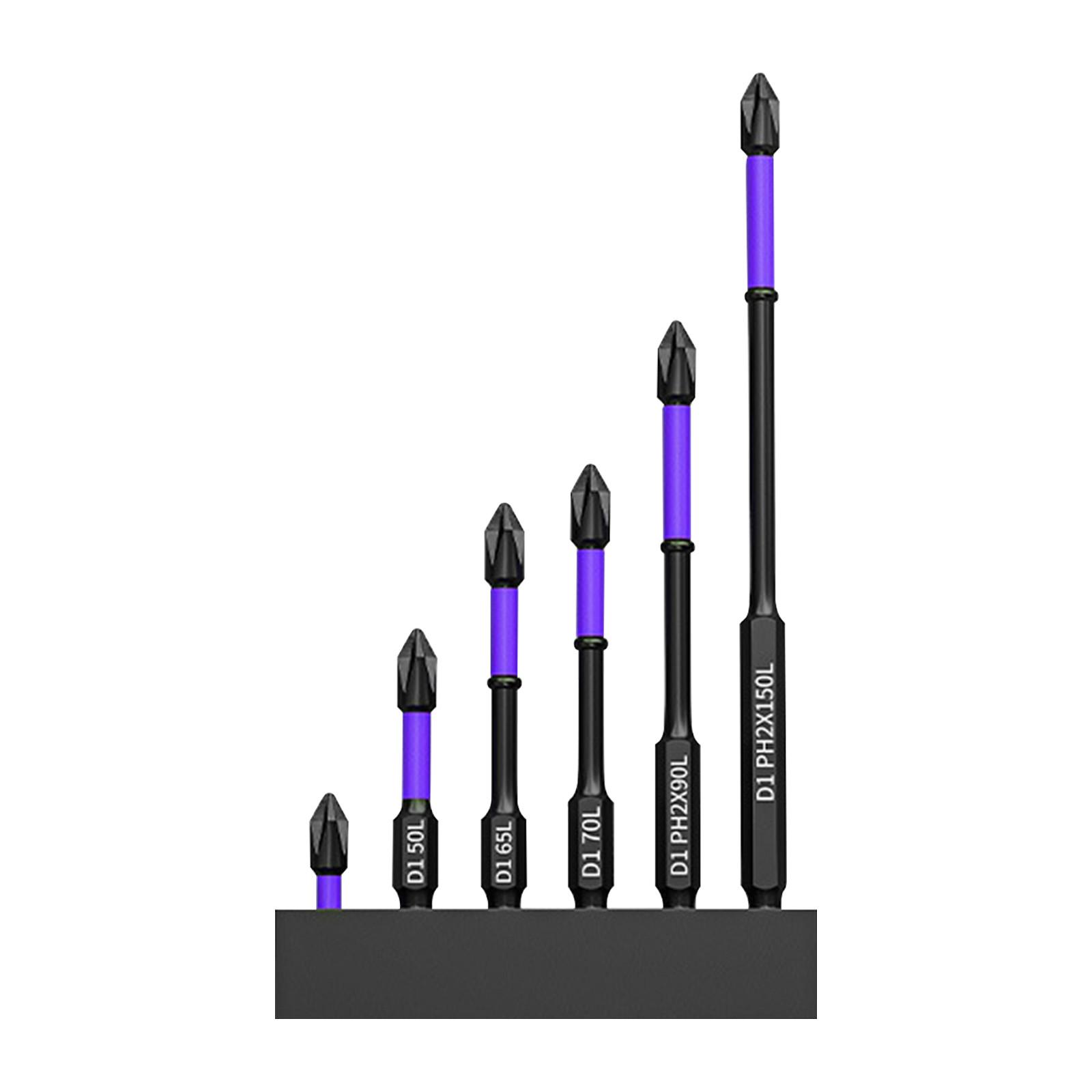 

Модернизированная высокопрочная и мощная магнитная бита, набор из 6 магнитных бит для отверток, набор бит для ударных отверток, новый обновленный набор магнитных отверток 2023 года One Size чёрный