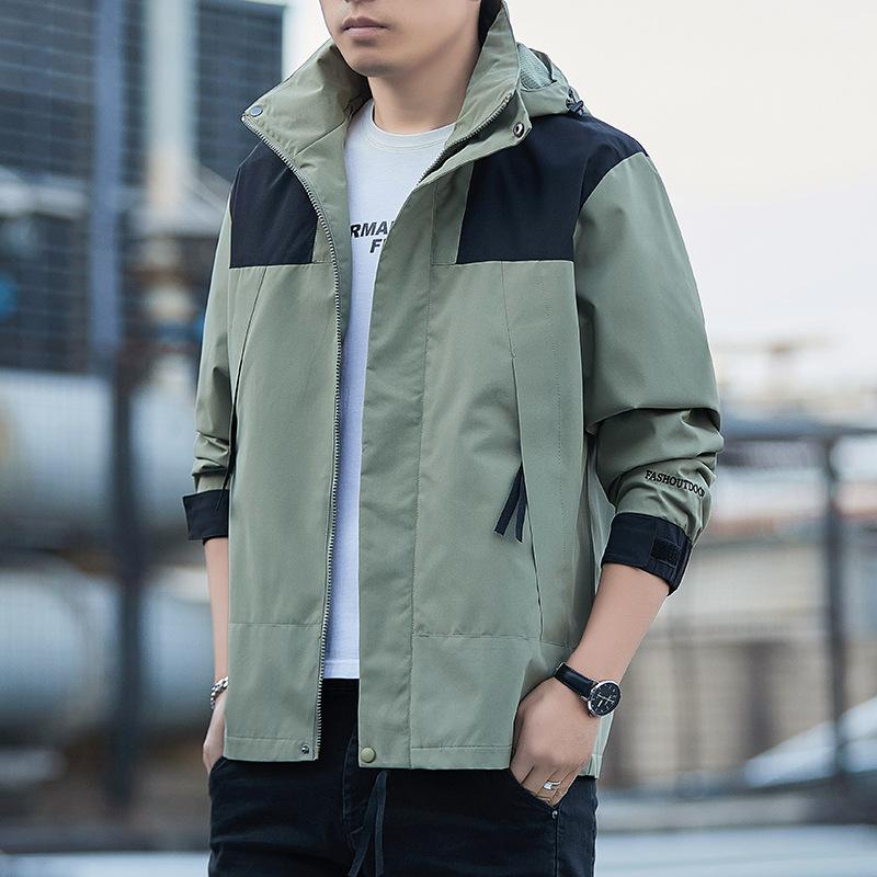 Thickened Optional Jacket Men's Autumn Loose Large Size Sports Windproof Waterproof Jacket Men's Top