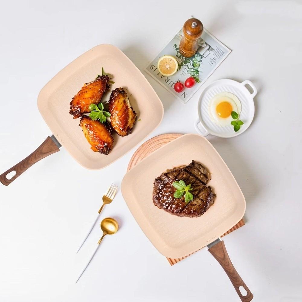 Nonstick Square Skillet Ergonomic Design Grill Pan Professional Cooking Griddle  Grilling
