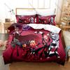 Helluva Bedding Set Duvet Cover + 2 Pillowcases Adult Dark Cartoon Imp Demon Blitzø Stolas Red Hell Neon Gothic Bedroom Decor