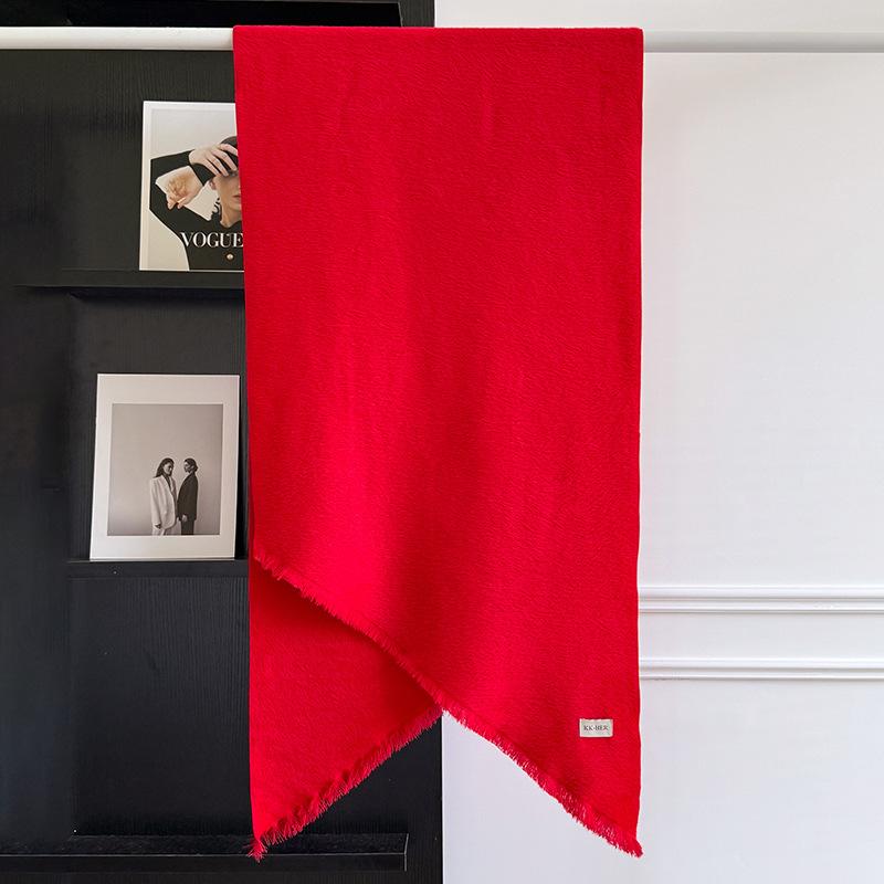 New Winter Cashmere Scarf For Women Soft Solid Color Tassel Shawl Wrap Thick Warm Blanket Echarpe Pashmina Female Scarves