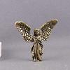 Retro Brass Guardian Angel Mini Figurine Portable Desktop Ornament for Office Desk Living Room Nook Decor Creative Gift