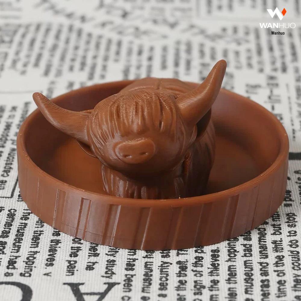 Highland Cow Resin Jewelry Dish - Decorative Key Holder & Home Ornament