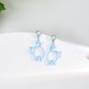 Geometrische Ohrringe in blauer Farbe für Damen Böhmische Blumen-Schmetterlings-Anhänger Weibliche Hängeohrringe