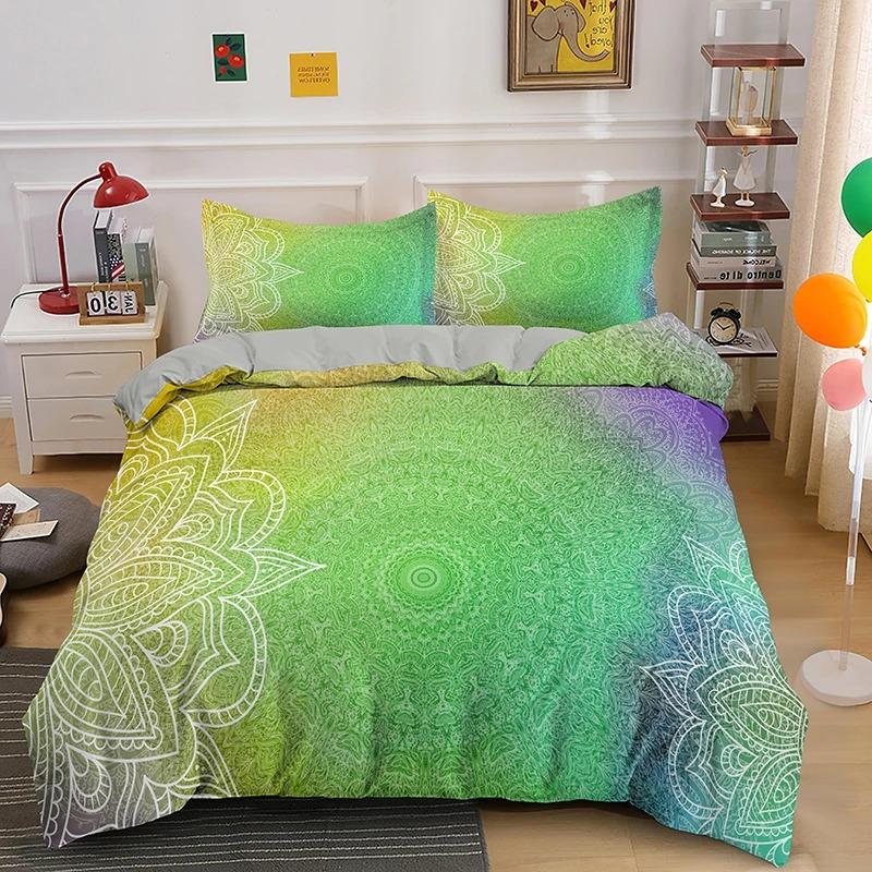 Mandala Duvet Cover Set King Bedding Set Soft Comforter Cover With 1/2pcs Pillow Shams For Kids Adults Microfiber Quilt Cover