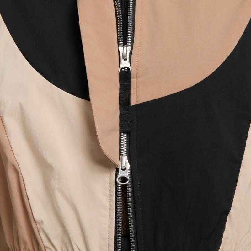 Nike Color Block Stand Collar Loose Long Sleeve Jacket Women Outerwear Brown DV8308-200