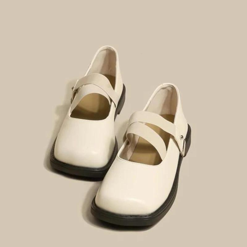 Fashion Square Toe Mary Jane Women's Shoes Japanese Style Lolita Gothic with Medium Heels Ladies Pumps Genuine Mark Summer 2025 Young 39