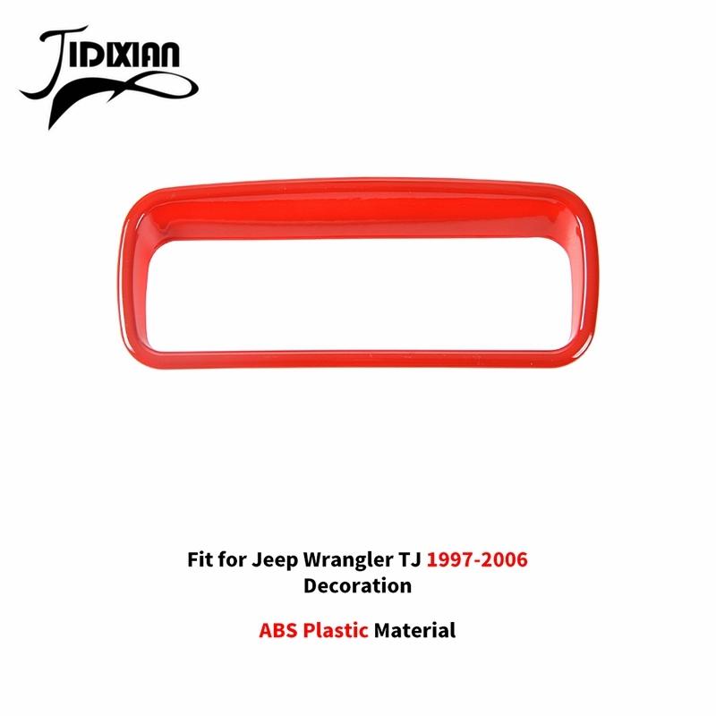JIDIXIAN Red ABS Interior Decoration Trim Fit for Jeep Wrangler TJ 1997-2006 Car Instrument Panel Horn A/C Switch Accessories we1