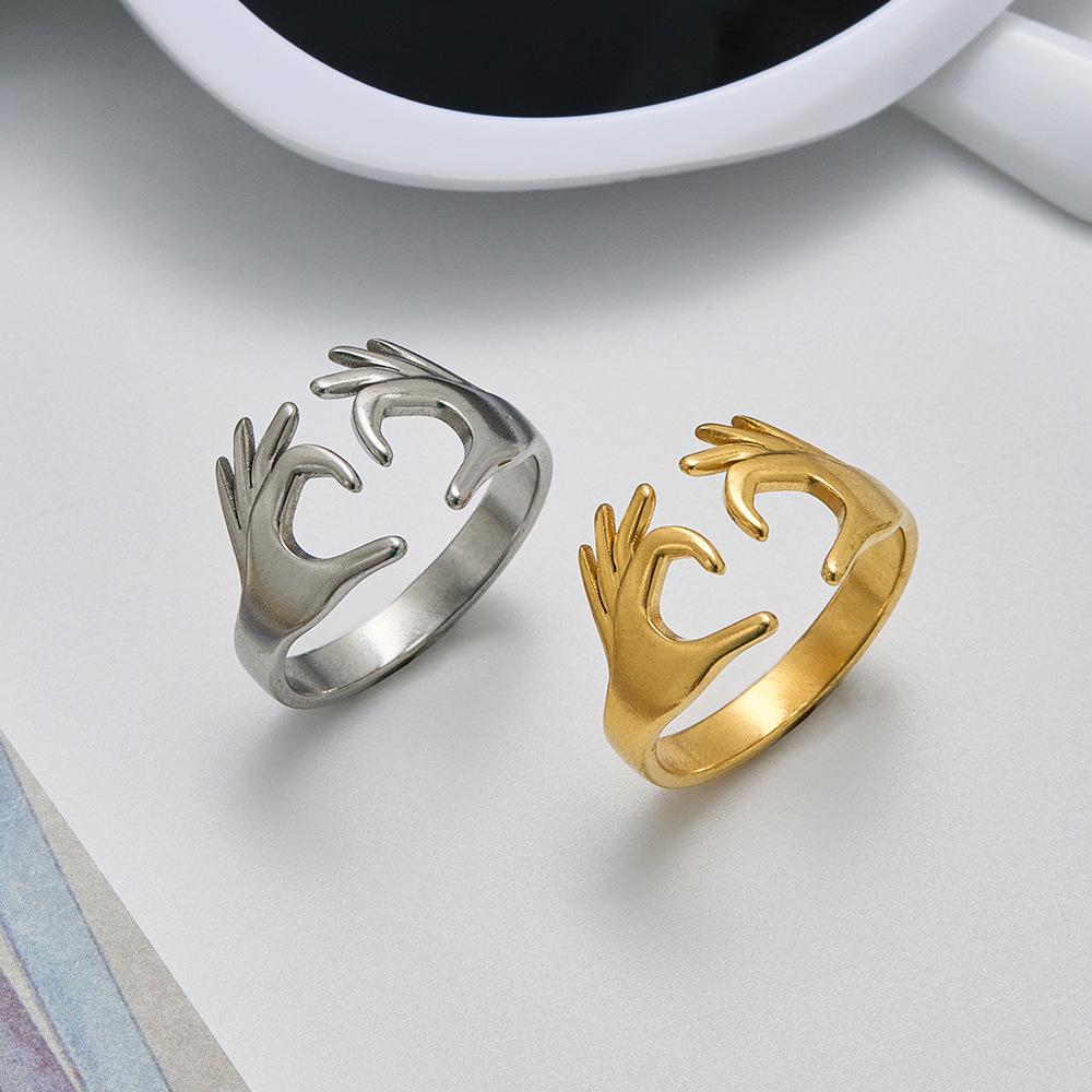 Elegant Geometric Multi-layer 18K Gold Plated Open Ring for Women