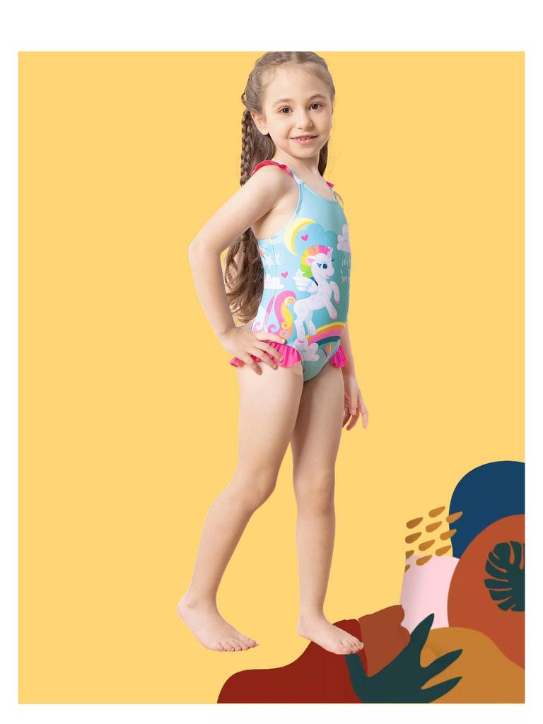 2025 New Unicorn Strappy Girls' One-Piece Swimsuit