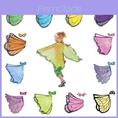 Children Halloween Butterfly Wings Cape Cloak Costume With Mask Unique And Colorful Cosplay Attire