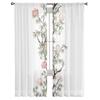 Summer Flowers Leaves Vines Sheer Window Curtains For Living Room Kitchen Children Bedroom Voile Hanging Curtain