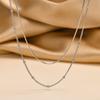 Trendy Double Satellite Chain Necklaces for Women Girls,Gold Color Stainless Steel Link Choker Collar Charm Necklace Party Gifts