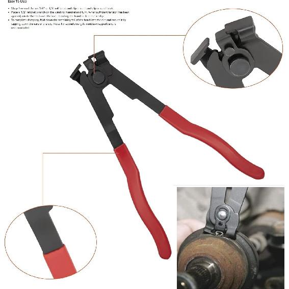 Clamp Pliers with CV Boot Clamps Kit, Ear Boot Tie Pliers,Stainless Steel Universal Adjustable AXLE CV Joint Boot Crimp Clamp Kit,Hose Axle Plier CV