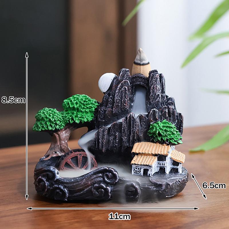 Resin Reflux Incense Burner Tower Sandalwood Decoration Home Indoor Aromatherapy Mosquito Repellent Incense Burner Ornament