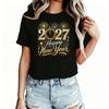 Happy New Year Womens TShirt  Cotton Funny Graphic Short Sleeve Tee Novelty Shirt Casual Crew Neck Top SXl